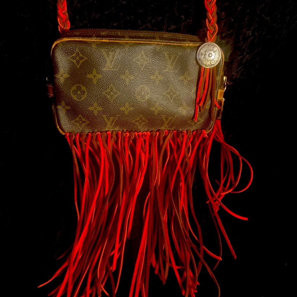 Louis Vuitton Vintage Boho Bags Crossbody Bag with Fringe